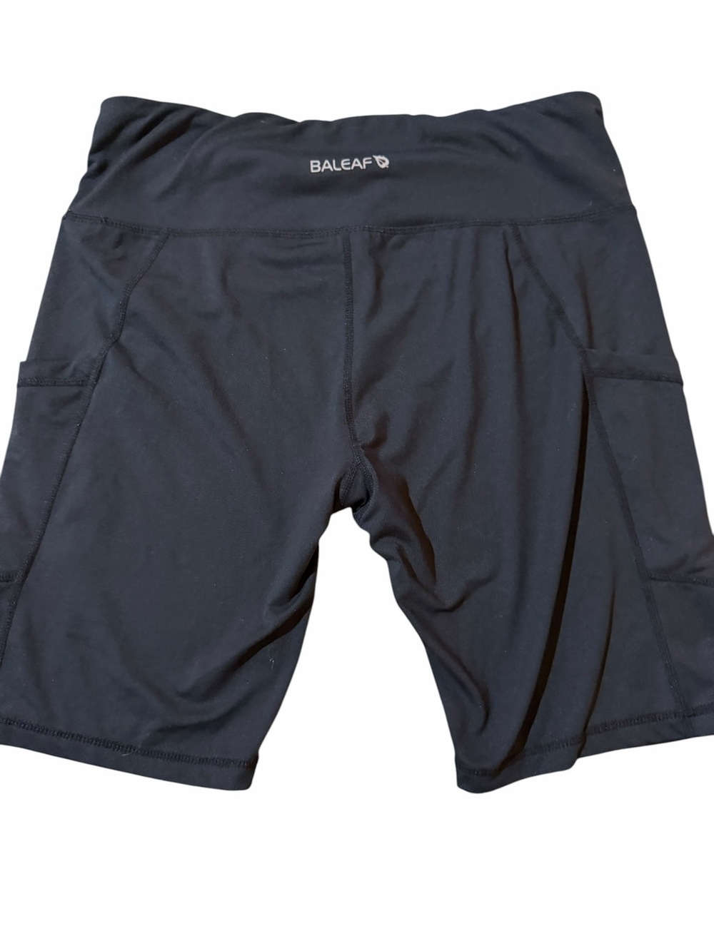 Baleaf Black High-Waist Bike Shorts with Side Pockets - Picture 5 of 5